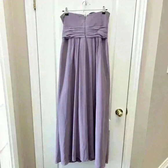 Bill  Levkoff Strapless Chiffon Formal Evening Gown Victorian Lilac Purple 16 - Picture 5 of 15